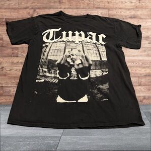Tupac 2Pac Men’s Black Graphic T-Shirt Tee Size Large